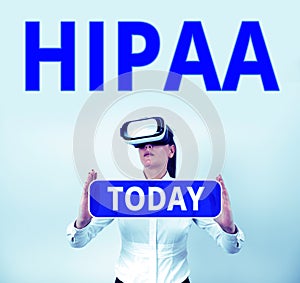 Conceptual caption Hipaa. Business idea Acronym stands for Health Insurance Portability Accountability