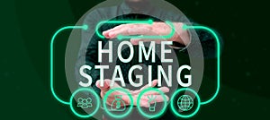 Conceptual caption Home Staging. Business showcase preparation of a private residence for sale in the real estate