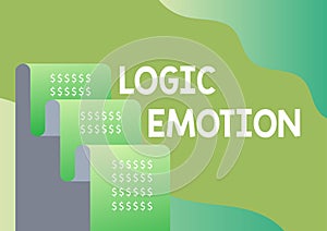 Conceptual caption Logic Emotion. Business showcase Unpleasant Feelings turned to Self Respect Reasonable Mind File