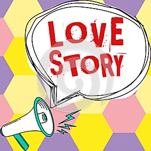 Conceptual caption Love Story. Business overview it is something such as a novel or movie about a love affair