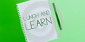 Conceptual caption Lunch And Learn. Conceptual photo Have meal and study motivation for education learning eating