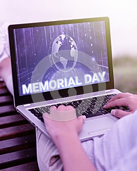 Conceptual caption Memorial Day. Internet Concept day to remember and honor the veterans as they sacrificed for the