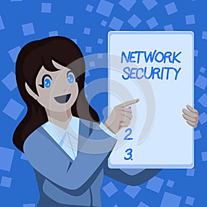 Conceptual caption Network Security. Business concept practice of securing a computer web from intruders Business Woman