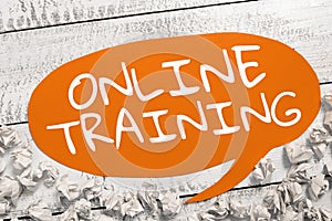 Conceptual caption Online Training. Business approach Computer based training Distance or electronic learning