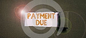 Conceptual caption Payment Due. Business overview The date when payment should be received by the company