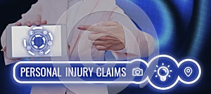 Conceptual caption Personal Injury Claims. Internet Concept being hurt or injured inside work environment