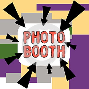 Conceptual caption Photo Booth. Concept meaning form of photo sharing and publishing in the format of a blog