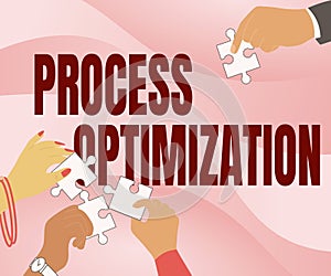 Handwriting text Process Optimization. Conceptual photo Improve Organizations Efficiency Maximize Throughput