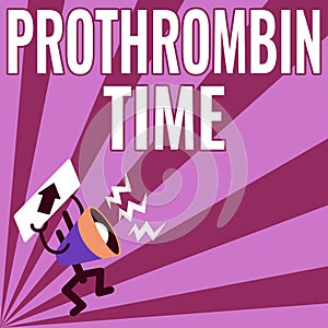 Conceptual caption Prothrombin Time. Business idea evaluate your ability to appropriately form blood clots Megaphone