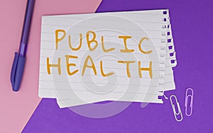 Conceptual caption Public Health. Concept meaning Promoting healthy lifestyles to the community and its people