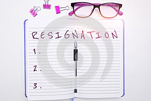 Conceptual caption Resignation. Business showcase act of giving up working, ceasing positions, leaving job