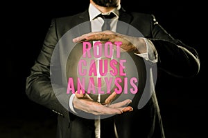 Conceptual caption Root Cause Analysis. Business idea Method of Problem Solving Identify Fault or Problem