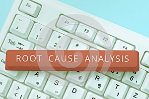 Conceptual caption Root Cause Analysis. Word for Method of Problem Solving Identify Fault or Problem