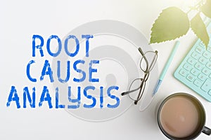 Conceptual caption Root Cause Analysis. Word Written on Method of Problem Solving Identify Fault or Problem