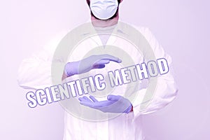 Conceptual caption Scientific Method. Word Written on Principles Procedures for the logical hunt of knowledge Scientist