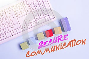 Text caption presenting Secure Communication. Business showcase preventing unauthorized interceptors from accessing