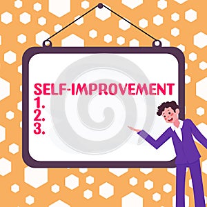 Conceptual caption Self Improvement. Business idea process of making yourself a better or more knowledgable photo