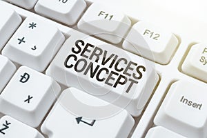 Conceptual caption Services Concept. Conceptual photo mediate between customer needs and company strategic intent Voice