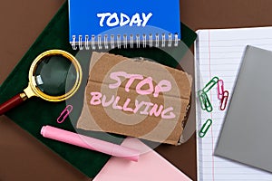 Conceptual caption Stop Bullying. Conceptual photo prevent the disease of elevated glucose level in the blood Thinking