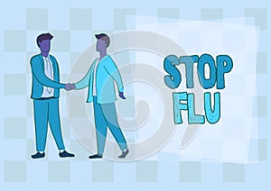 Conceptual caption Stop Flu. Business showcase a process of inputting and storing data previously acquired -57220