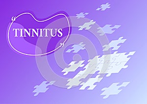 Conceptual caption Tinnitus. Business idea A ringing or music and similar sensation of sound in ears Jigsaw puzzle