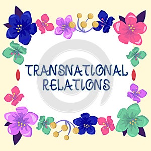 Conceptual caption Transnational Relations. Business showcase International Global Politics Relationship Diplomacy