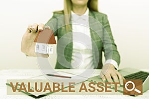 Conceptual caption Valuable Asset. Business showcase Your most valuable asset is your ability or capacity A Young Lady