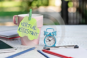 Conceptual caption Virtual Assistant. Business showcase person who provides various services to entrepreneurs Outdoor