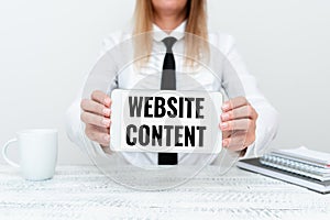 Conceptual caption Website Content. Business showcase single most important and soughtafter commodity on the web App photo