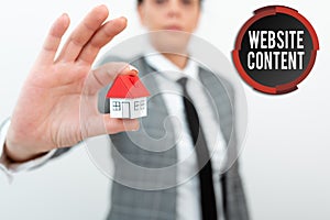Text showing inspiration Website Content. Word Written on single most important and soughtafter commodity on the web photo