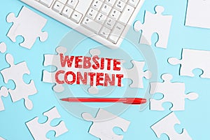 Text sign showing Website Content. Business concept single most important and soughtafter commodity on the web Building photo