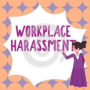 Conceptual caption Workplace Harassment. Business approach Different race gender age sexual orientation of workers