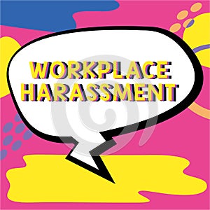 Conceptual caption Workplace Harassment. Conceptual photo Different race gender age sexual orientation of workers