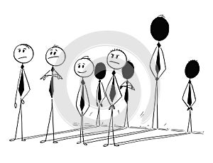 Conceptual Cartoon of Businessman Individuality Contribution