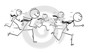 Conceptual Cartoon of Competition in Business