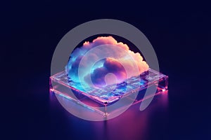 Conceptual Cloud Computing Background with Data Storage Visuals