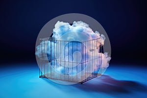 Conceptual cloud technology security image.