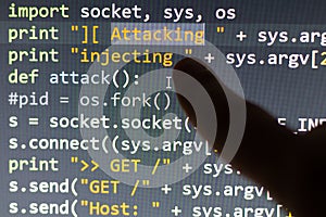 Conceptual cyber attack code.