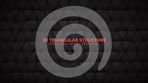 Conceptual 3D Vector Triangles Pattern Technological Dark Gray Abstract Background
