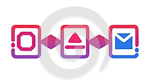Conceptual Data Transfer Icon for Digital Communication, vector design Generative AI