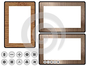 Conceptual Design Wooden Tablet PC Illustration
