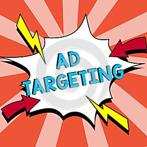 Conceptual display Ad Targeting. Business approach target the most receptive audiences with certain traits