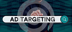 Conceptual display Ad Targeting. Business showcase target the most receptive audiences with certain traits