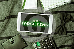 Conceptual display Ad Targeting. Internet Concept target the most receptive audiences with certain traits