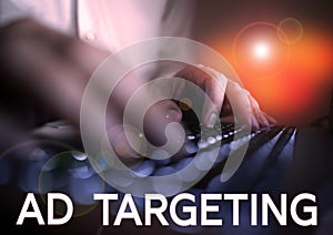 Conceptual display Ad Targeting. Word for target the most receptive audiences with certain traits