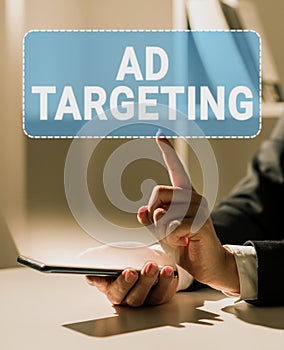 Conceptual display Ad Targeting. Word Written on target the most receptive audiences with certain traits