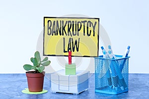 Conceptual display Bankruptcy Law. Word Written on Designed to help creditor in getting the asset of the debtor Tidy