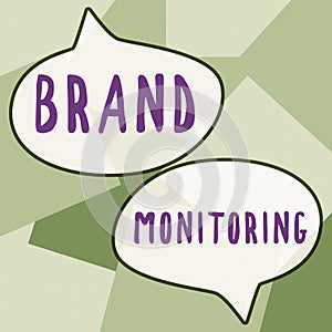 Conceptual display Brand Monitoring. Business approach security to web browsers in order to protect networked data Woman