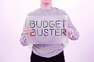 Conceptual display Budget Buster. Business showcase Carefree Spending Bargains Unnecessary Purchases Overspending