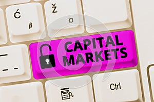 Conceptual display Capital Markets. Business showcase Allow businesses to raise funds by providing market security